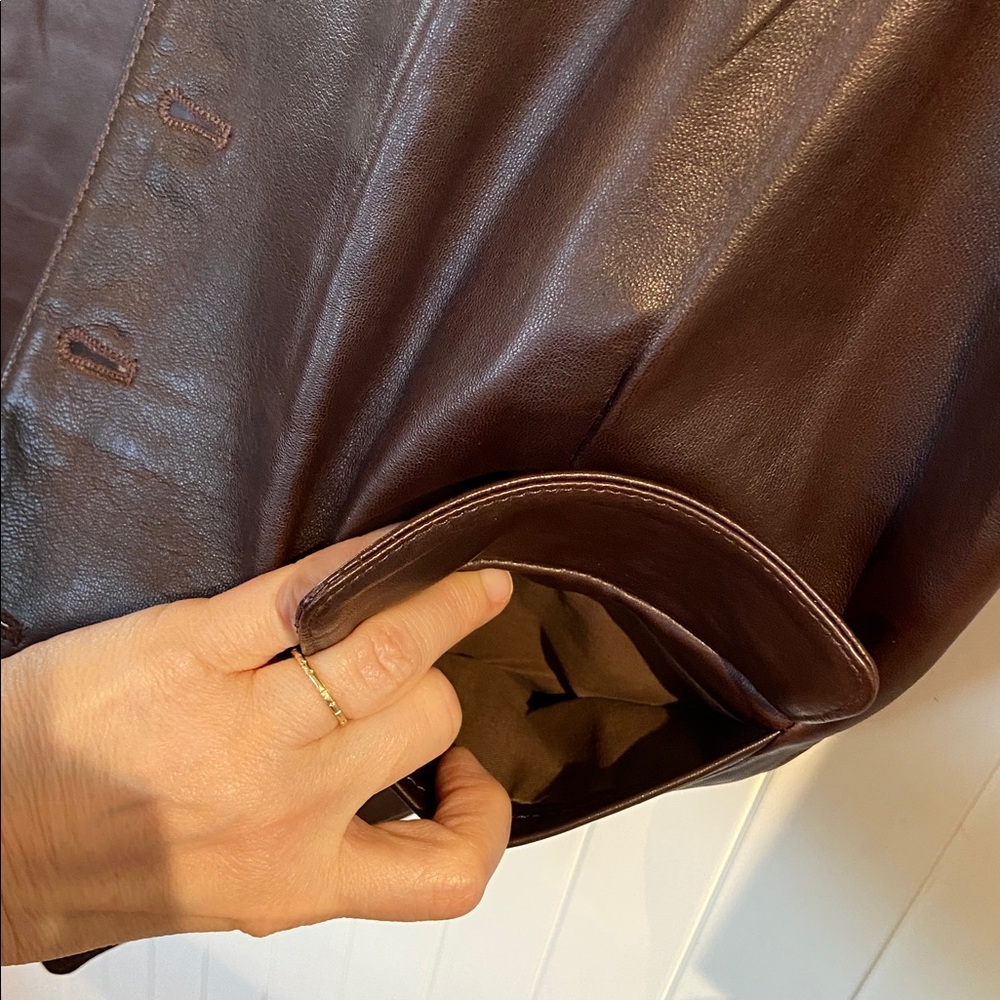 Stunning brown genuine Italian leather waistcoat M - Picture 11 of 13
